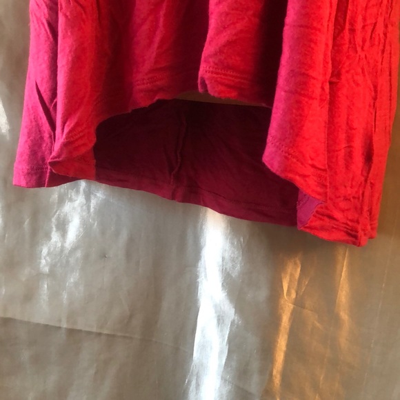 Pink boho hi lo racerback rayon tank top, M - Picture 3 of 7